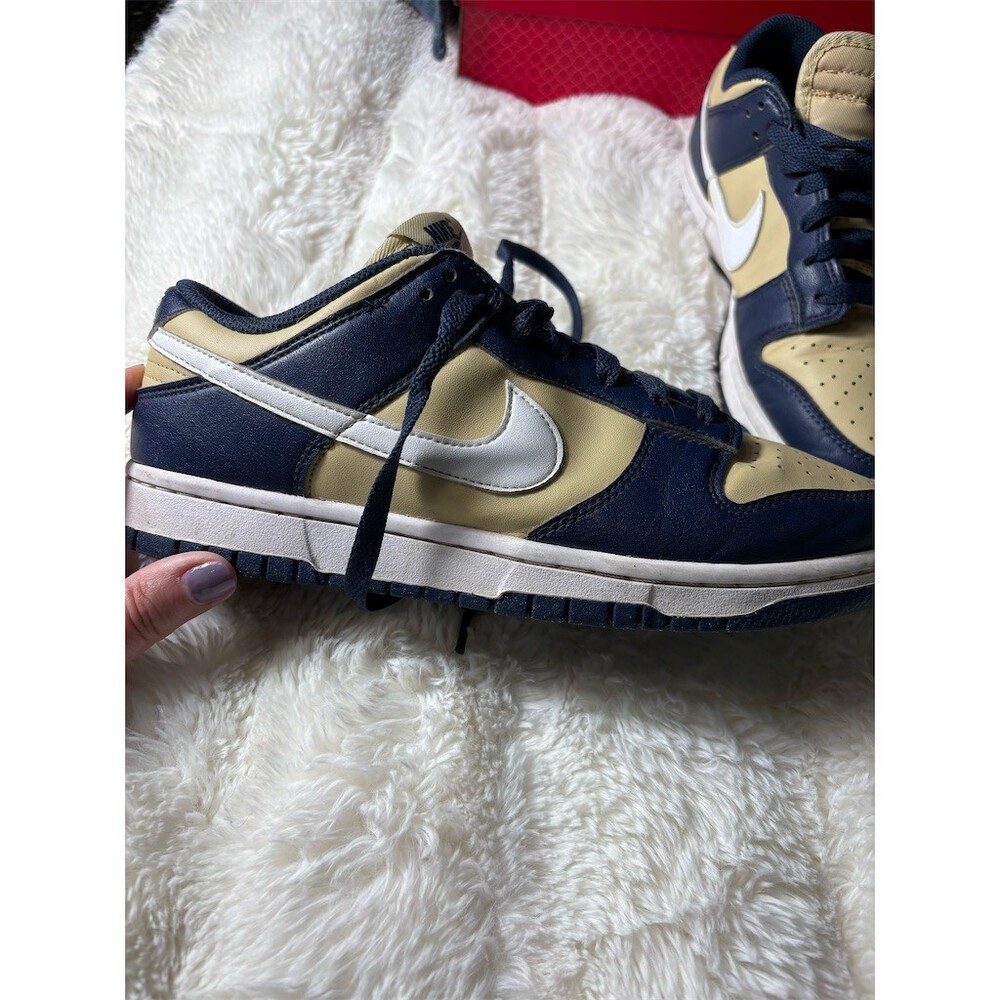 Nike Dunk Low Next Nature Women's Sneakers Midnight Navy/Gold/White Size - Picture 2 of 6